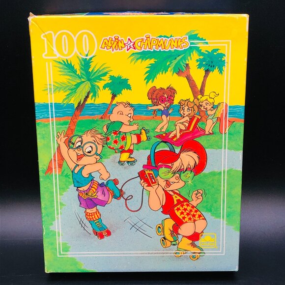 Vintage 1990 Alvin and The Chipmunks at the Beach 100 pcs Jigsaw Puzzle COMPLETE - Picture 2 of 12